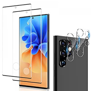 [2+2 Pack] Galaxy S22 Ultra Screen Protector with Camera Lens Protector, HD Tempered Glass Film Supp