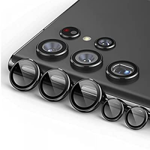 Kanosan Galaxy S22 Ultra Camera Lens Protector Aluminium Alloy Ring 9H Tempered Glass Anti Scratch D