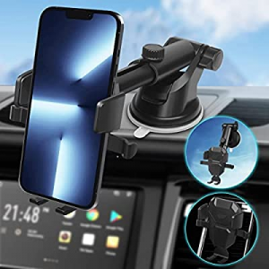 Phone Mount for Car, [Strong Suction Cup] 3 in 1 Car Phone Holder Mount Dashboard Windshield Vent Un
