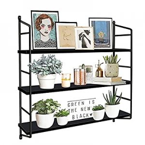 50.0% off BOLUO Black Wall Shelf Bathroom Shelves Floating Shelve Bedroom Living Room Kitchen Mode..