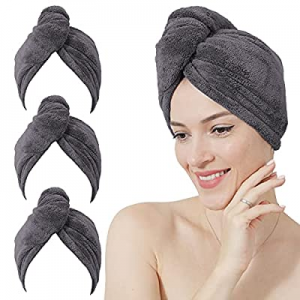 MOONQUEEN Thicken Microfiber Hair Towel Wrap for Women - 380GSM Coral Velvet - Super Absorbent Quick