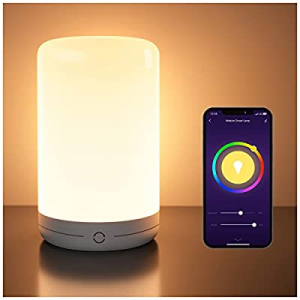 Beantech Wi-Fi Smart Color Changing Bedside Lamp-Compatible with Alexa and Google Assistant