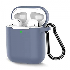 Coffea Protective Silicone Case with Keychain for Apple AirPods 2 (Folkstone Grey)