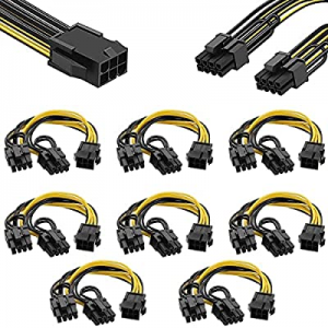 PCIe Splitter 6 Pin Female to 2 x 8 Pin (6+2) Male PCI Express Power Cable Adapter GPU VGA Extension