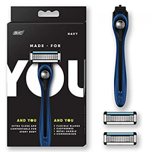 Made For You by BIC Shaving Razor Blades for Every Body - Men &amp; Women, with 2 Cartridge Refills 