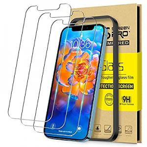 NatuBeau 3 Pack Compatible with iPhone 12 Pro Max Screen Protector 6.7", HD Clear Tempered Glass