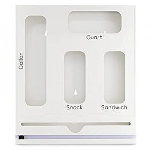 Ziploc Bag Organizer w/ 4 Non-Slip Pads - Acrylic Ziplock Bag Storage Organizer - Ziplock Bag Holder