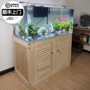 立减CNY￥100,宝贝故事 超白鱼缸水族箱整套 含水草灯底滤实木底柜主缸套餐生态鱼缸客厅鱼缸家用水草缸可定制整套鱼缸 120*50*50（12mm缸+底柜+灯+过滤桶）