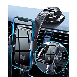 Upgraded Phone Mount for Car,[Easy One Touch Button] Car Phone Holder Mount for Dashboard Windshield