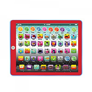 SPOGENN Learning Tablet Educational Touch Pad for Fun Learn Number ABCs Spelling Animal, Red now 8..