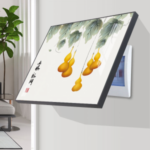 立减CNY￥30,【工厂现发】电表箱装饰画免打孔北欧现代简约配电箱开关遮挡挂画客厅餐厅壁画北极象 黑框#27892+水'晶面# nxD+60*50遮挡53*42上掀