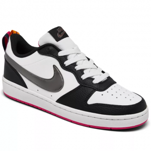 Macy's官網 NIKE Court Borough Low 2 白黑銀大童款板鞋熱賣 