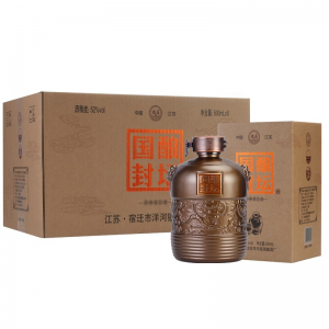 立减CNY￥700,国酿封坛白酒整箱特价52度浓香型粮食酒500ml*6瓶礼盒装洋河镇白酒江苏国酿酒厂