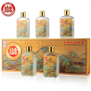 立减CNY￥300,白水杜康 千里江山小酒 浓香型白酒 52度 100ml*5瓶 含手提袋 物流转运箱