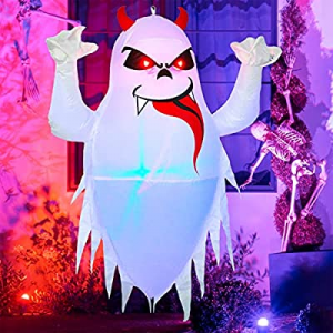 62.0% off TOCZIM 4FT Halloween Inflatable Decorations Hanging Ghost Colorful LED Lights Scary Blow..