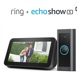 Amazon - Ring bell + Amazon show 5 二代智能安全组合，全套防护