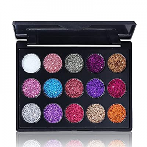 Glitter Eyeshadow Makeup Palette -Small Sequins Shimmer Matte Eyeshadow Professional Makeup Natural