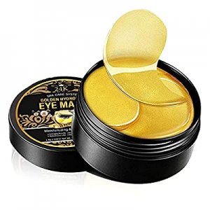 24k Gold Under Eye Mask, Collagen Eye Patches for Puffy Eyes and Dark Circles Treatments, Moisturizi