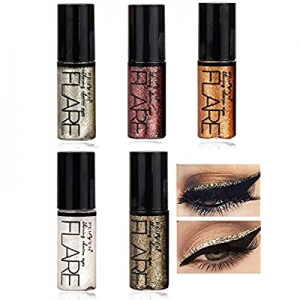 Glitter liquid Eyeliner, Metallic Shimmer Glitter Eyeshadow, Long Lasting Waterproof Shimmer 4 Color