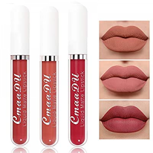 3 Colors Mini Matte Lipstick, Moisturizing Velvet Lipstick,Long-Lasting Wear High Pigmented Non-Stic