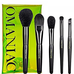 OMANIAC® Mini Makeup Brush Set - 5 Portable Travel Makeup Brushes Set including Powder Brush, Sculpt