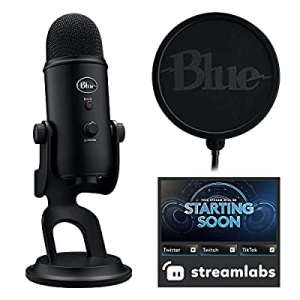 Logitech Blue Yeti Game Streaming Kit with Yeti USB Gaming Mic, Blue VO!CE Software, Exclusive Strea