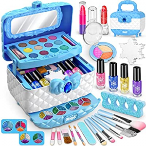 One Day Only！Mozok Kids Makeup Kit for Girl now 50.0% off , Frozen Theme Real Play Make Up Toys fo..
