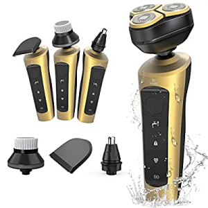 Electric Shaver Razor for Men Rechargeable Rotary for Shaving with Nose Trimmer Sideburns Trimmer Fa