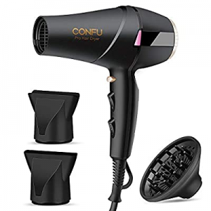 Professional Ionic Salon Hair Dryer, CONFU 1875 Watt Negative Ions Ceramic Quick Drying Blow Dryer,