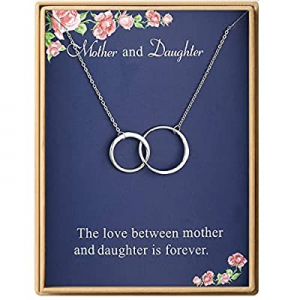 Mother and Daughter Necklace Two Interlocking Infinity Double Circles Necklace for Mother now 20.0..