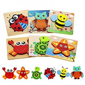 One Day Only！5.0% off Montessori Toys for 1 2 3 Year Old Boys Girls Wooden Toddler Puzzles Kids In..