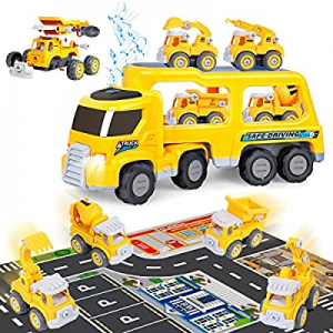 Construction Truck Toys for 3 4 5 6 Year Old Boys and Girls now 20.0% off , 5 in 1 Car Toys with A..