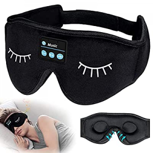 Sleep Headphones, Wireless Eye Mask for Sleeping, Light Blocking Weighted Eye Mask with Adjustable S