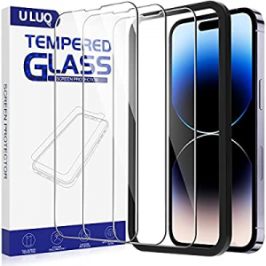 ULUQ Glass Screen Protector for iPhone 14 Pro 6.1Inch, Tempered Glass HD Clear Anti-Scratch, Bubble 