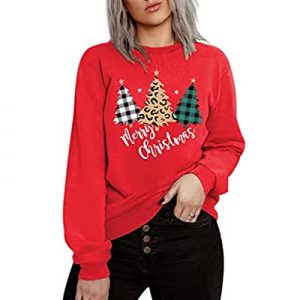 40.0% off Merry Christmas Sweatshirts For Women Gnomes Christmas Sweatshirt Cute Long Sleeve Ragla..