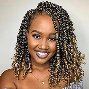 IWISH 90 Stands Spring Twist Crochet Hair for Black Women,IWISH Kanekalon Synthetic Short Fluffy Spr