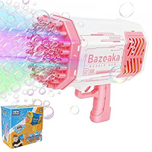 Bubble Machine Gun now 30.0% off ,69 Holes Bubble Machine with Colorful Lights,Automatic Bubble Ma..