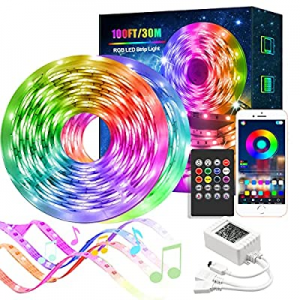Led Strip Lights 100ft now 50.0% off , Smart Light Lights with Bluetooth and APP Control,Multicolo..