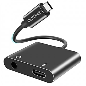 USB C to 3.5mm Headphone and Charger Adapter, USB C Splitter Audio and Charging Adapter, 2in-1 USB C