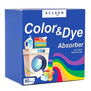 Xcleen Color Absorber Laundry Sheets 80 Count, Dye Catcher to Prevent Clothes from Smearing, Fragran