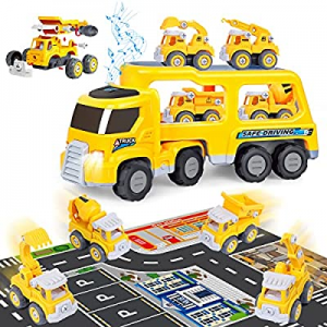 One Day Only！Construction Truck Toys for 3 4 5 6 Year Old Boys and Girls now 40.0% off , 5 in 1 Ca..