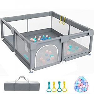 One Day Only！Bebikim Baby Playpen now 55.0% off ,Playpen for Babies and Toddlers,71&#34;×59&#34; B..