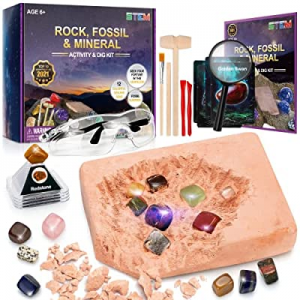 One Day Only！Sillbird Gemstone Dig Kit - Dig Up 12 Real Gems now 50.0% off , STEM Science Educatio..