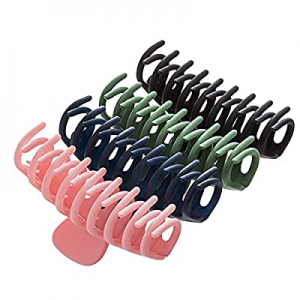 4 Color Hair Claw Clips - 4.4 Inches Nonslip Big Claw Hair Clips for Girls Strong Hold for Thick Hai