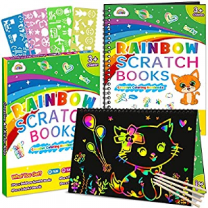 50.0% off ZMLM Scratch Paper Art-Craft Gifts - Rainbow Scratch Off Art Set for Kids Activity Color..