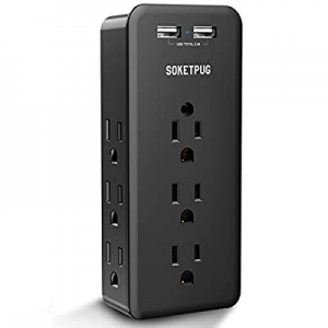 Surge Protector, Outlet Extender with 9 Outlets, Multi Plug Outlet with 2 USB Ports(Smart 2.4A Total