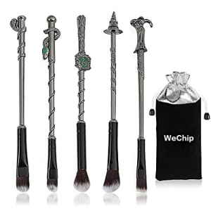 Upgraded Wizard Wand Makeup Brushes Set, WeChip 5 PCS Make up Brushes Set for Women with bag