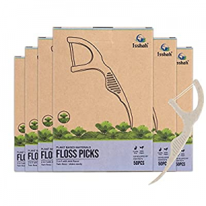 Natural Dental Floss Picks (300 Count) - Plant Based, Vegan, Eco Friendly, Sustainable Dental Flosse