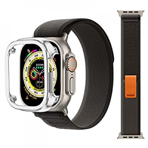 Trail Loop Bands with Metal Case Compatible with Apple Watch Ultra Band 49mm, Nylon Sport Solo Loop 