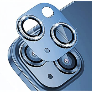POROLIR Design for iPhone 14 and iPhone 14 Plus Camera Lens Protector, Metal Plus Tempered Glass Cam